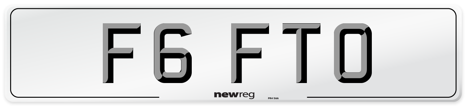 F6 FTO Number Plate from New Reg